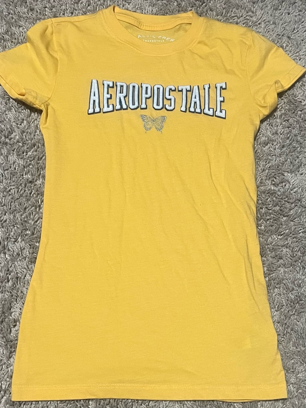Aeropostale Yellow Graphic Tee with Butterfly Logo